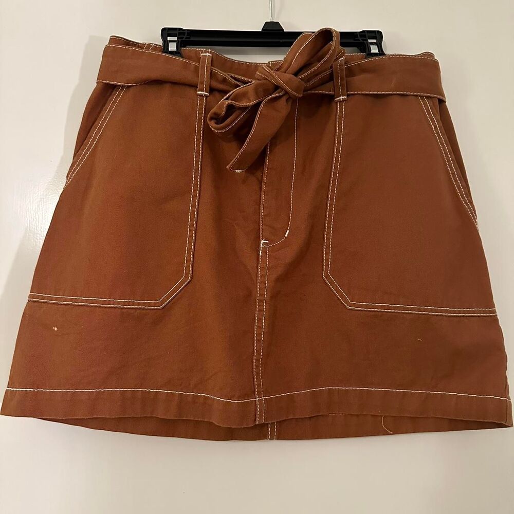 Wild-fable Women's Burgundy and Brown Skirt